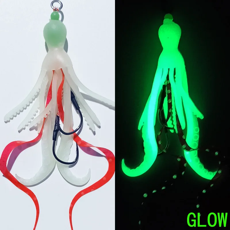 Señuelo calamar luminoso silicone – Curricán y jigging lento agua salada