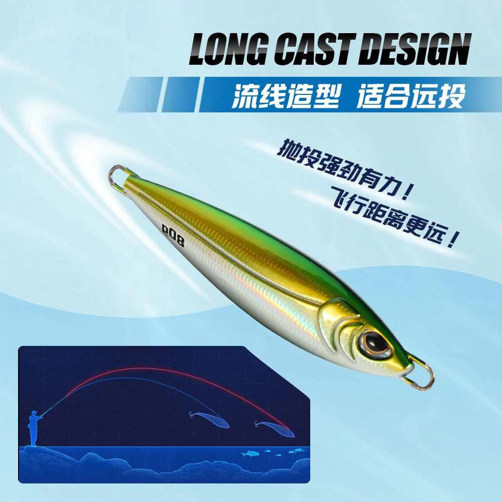Cabezas de jig Jigging Pro para lubina – Metal fundido vástago largo - imagen 2