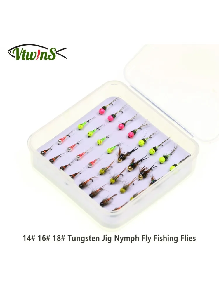 Kit de moscas con plantilla de tungsteno para ninfas y moscas húmedas