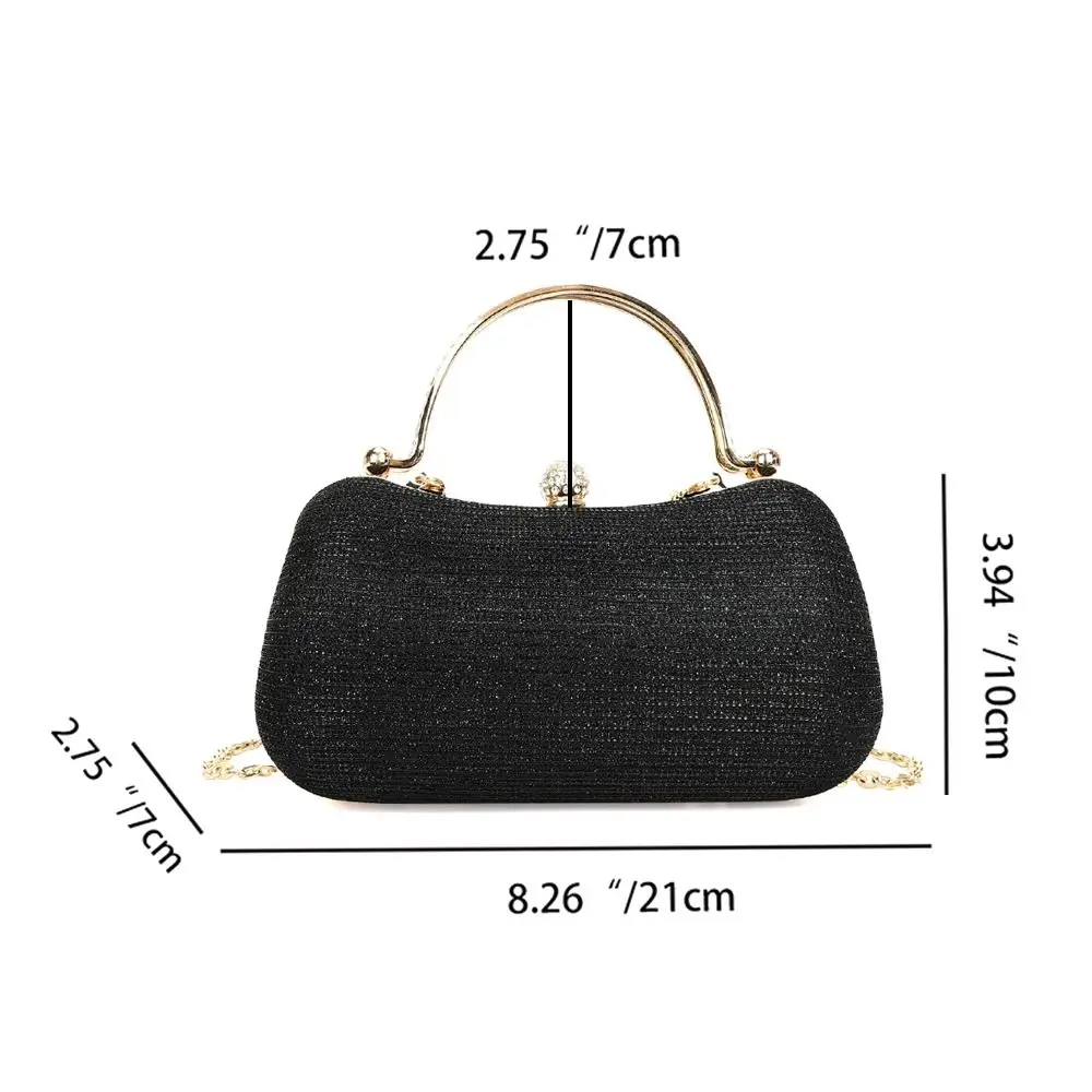 Bolso de fiesta con cadena y pedrería, forma de huevo - imagen 5
