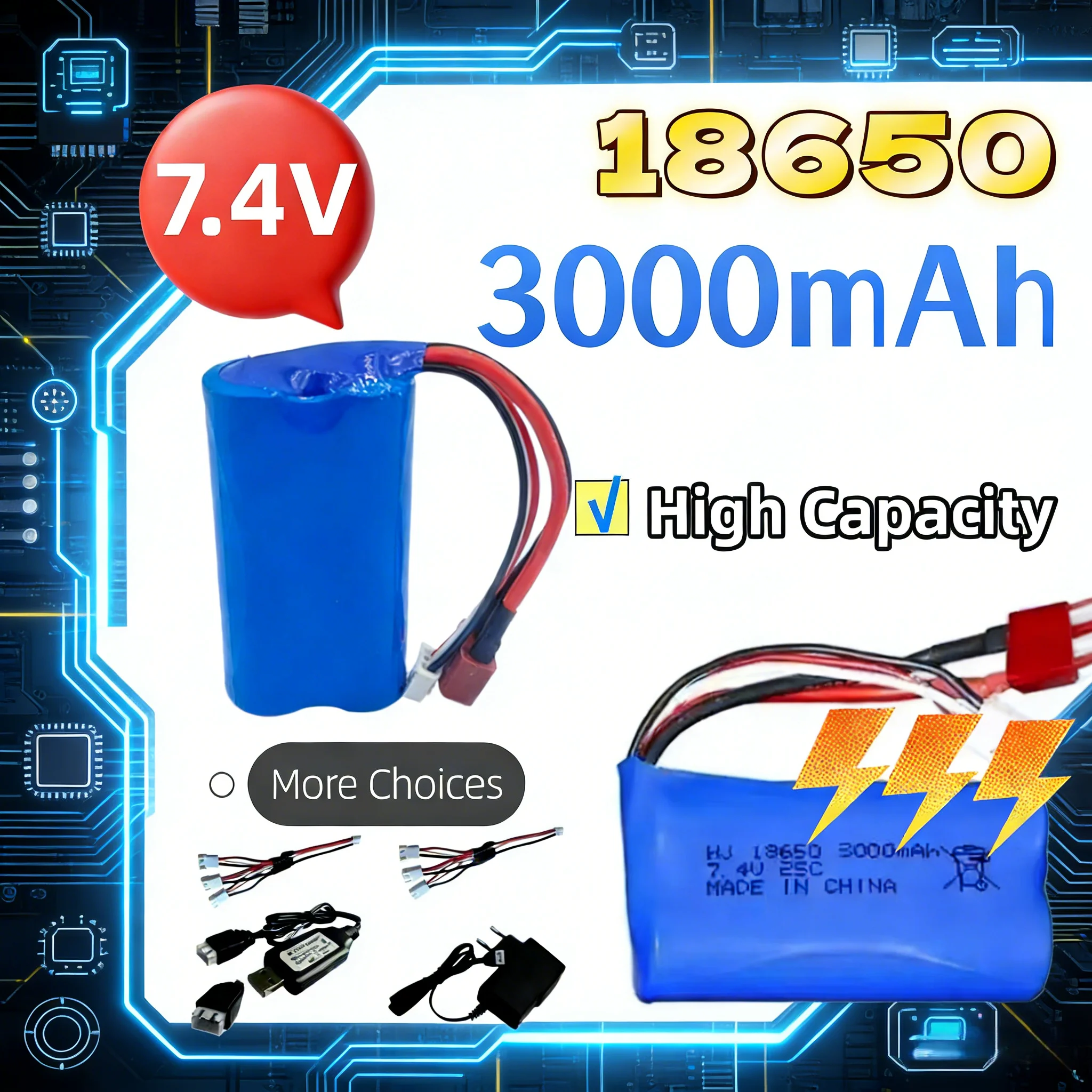 Batería Li-ion recargable para coches RC con celdas 18650 2S - imagen 5