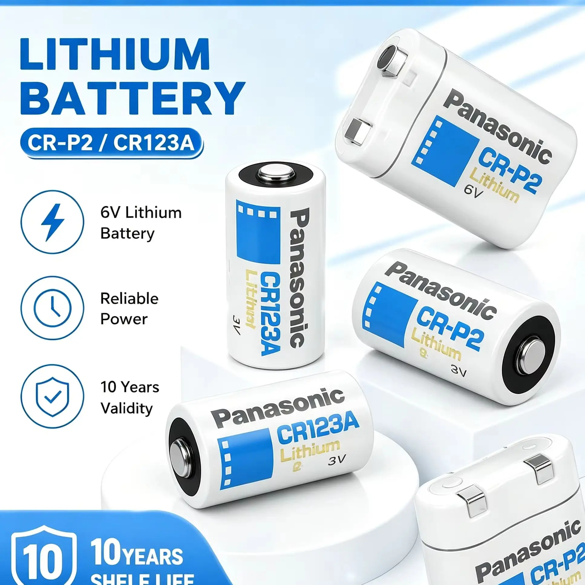 Panasonic batería de litio CR123A/CR2 para linterna LED y cámara - imagen 4