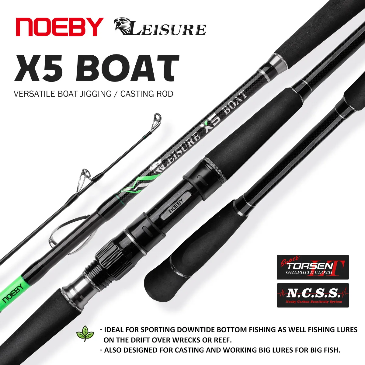 NOEBY X5 Caña de jigging para pesca desde barco en agua salada