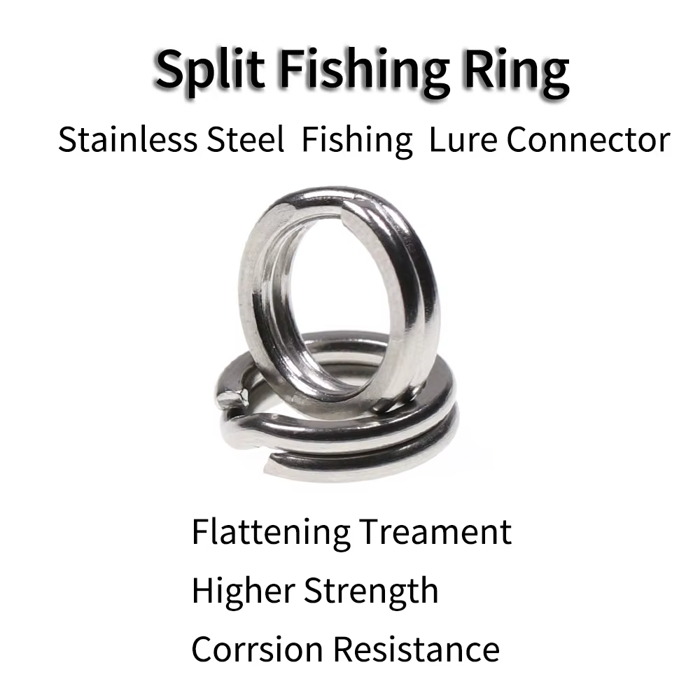 Anillos de pesca Bimoo en acero inoxidable acabado plata