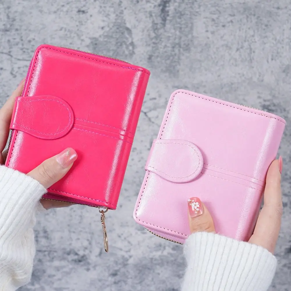 Monedero vintage de cuero PU aceitado con cremallera mini para mujer - imagen 4