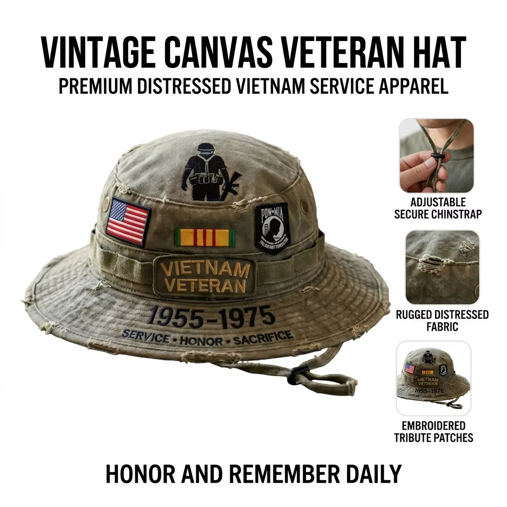 Sombrero Pesca Vietnam Veterans Memorial – Ancho para Hombre y Sol - imagen 3
