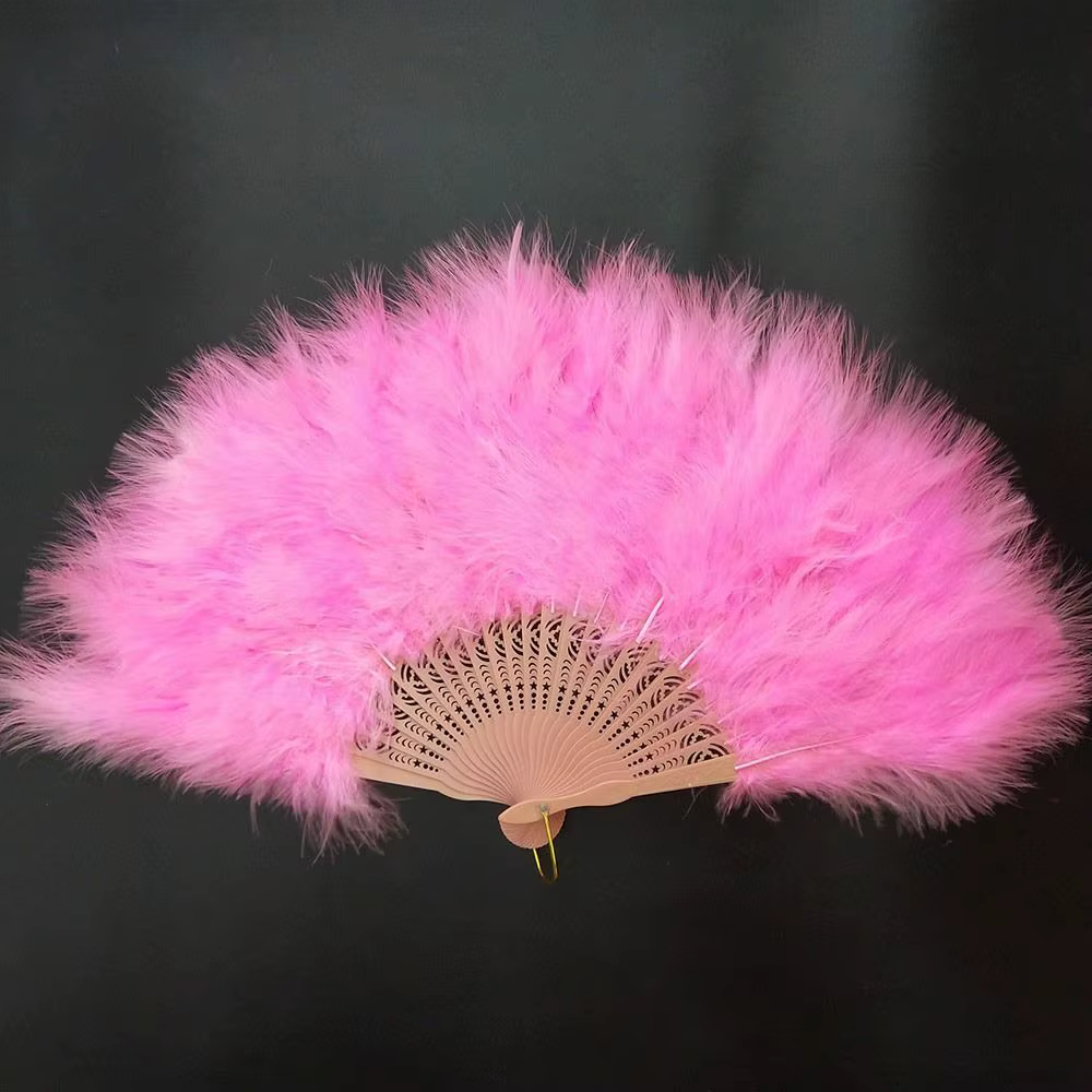 Abanico de plumas plegable para acompañar coreografías