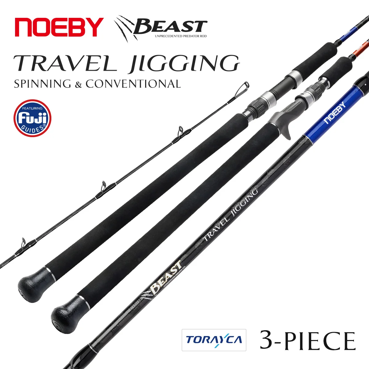 Caña de pescar Jigging NOEBY Beast Travel 1,83 m Fuji Toray convencional