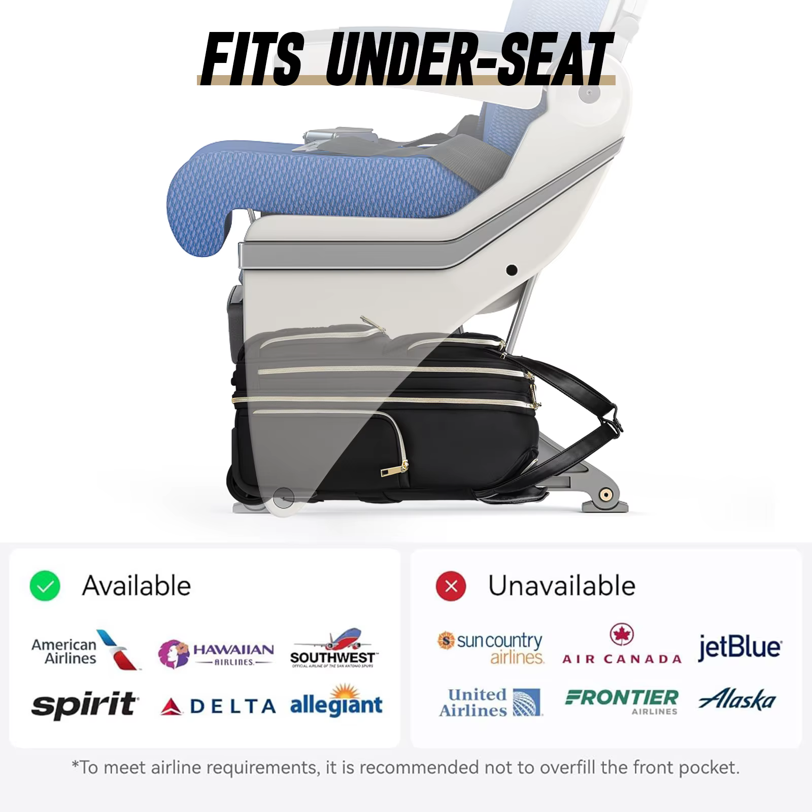 Maleta bajo asiento con ruedas para viajes de negocios - imagen 3