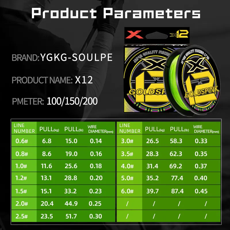 YGK X12-BRAID Línea PE superresistente para pesca en mar costera