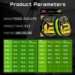 YGK X12-BRAID Línea PE superresistente para pesca en mar costera