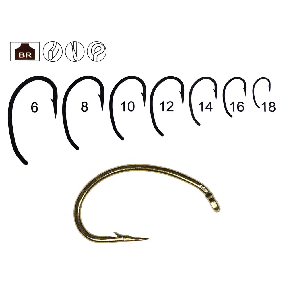 Anzuelo de mosca bronce para ninfa y caddis al atar - imagen 3