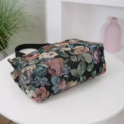 Bolso Tote Jacquard con cremallera de gran capacidad estampado floral