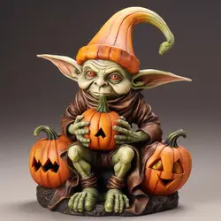 Estatua resina calabaza fantasma Halloween: adorno lindo