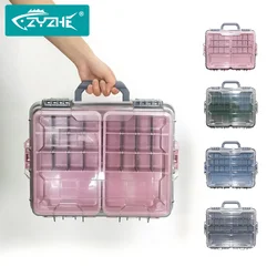 Caja de Pesca ZYZHE Doble Capa – Compartimentos para Aparejos