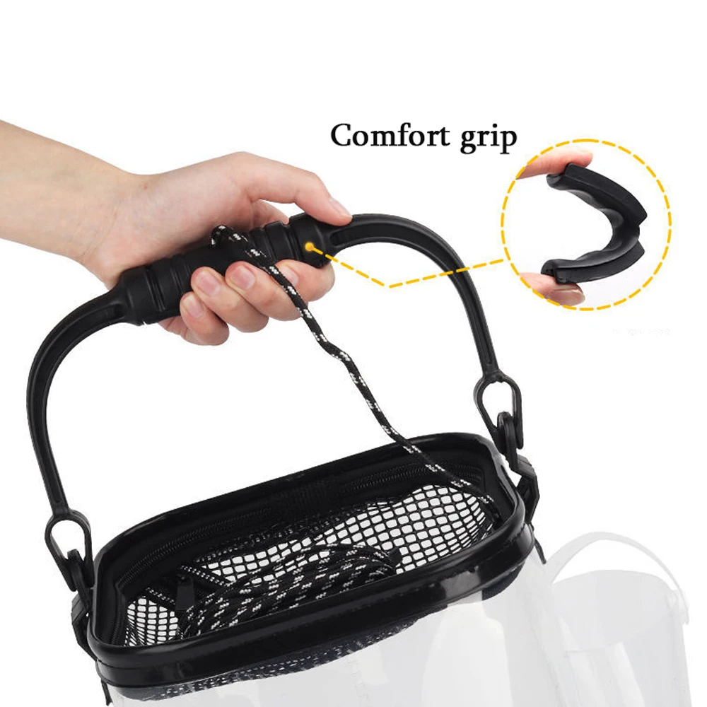 Cubo plegable EVA con bomba de oxígeno para peces vivos - imagen 5