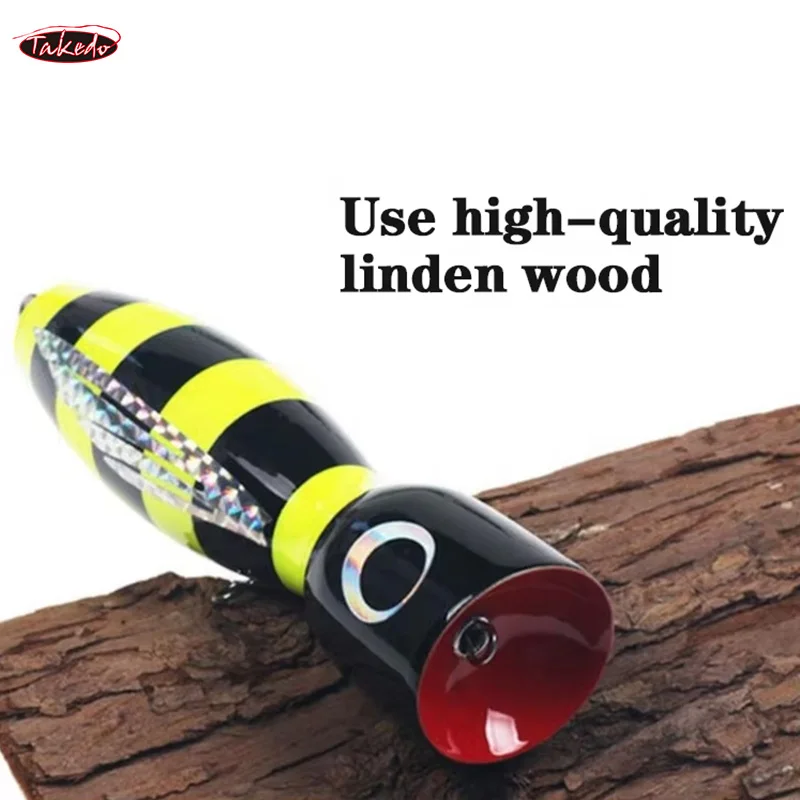 TAKEDO Popper de madera para lubina, pesca de superficie - imagen 5