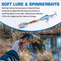 Goture Spinnerbait con cuchilla metálica y vinilo suave realista