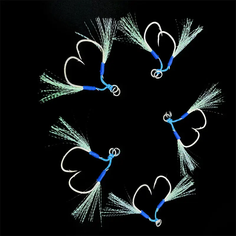 Anzuelos auxiliares slow jigging Blue Line – dobles de cristal - imagen 4