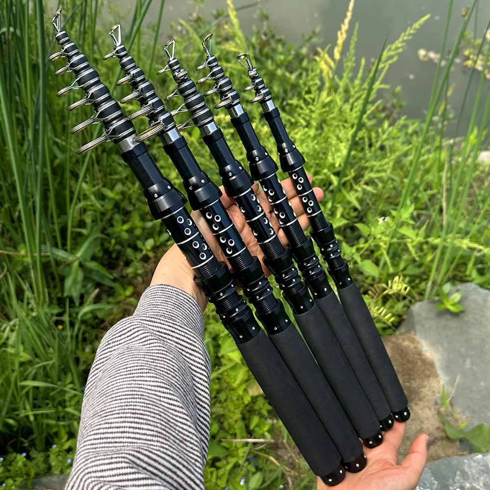Caña viaje giratoria fibra de carbono para pesca en agua dulce - imagen 4