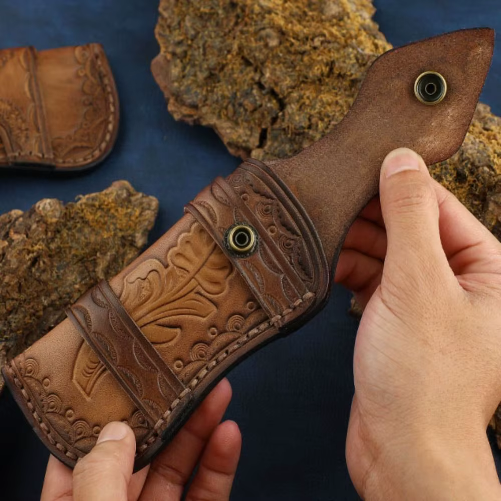 Fundas de Cuero para Navaja – Dos Capas con Presilla de Cinturón y Bolsillo Linterna - imagen 4