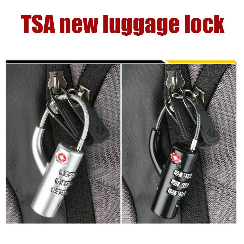 Candado TSA con cable de acero para equipaje con combinación - imagen 4