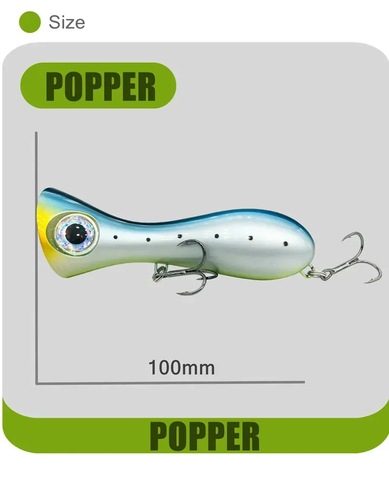Señuelo Popper en acción sobre el agua