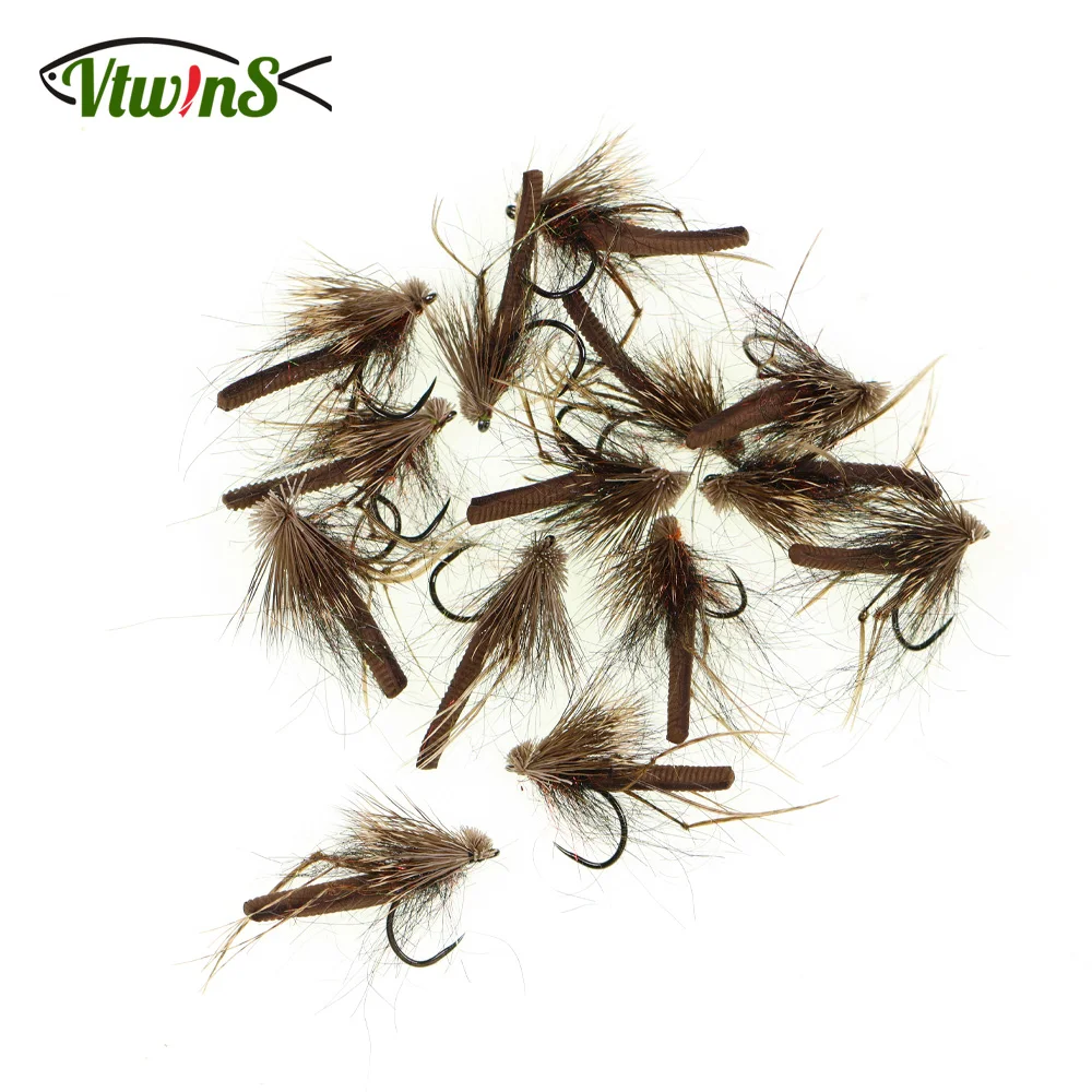 Vtwins Elk Hair Caddis mosca seca flotante sin rebaba para trucha - imagen 3