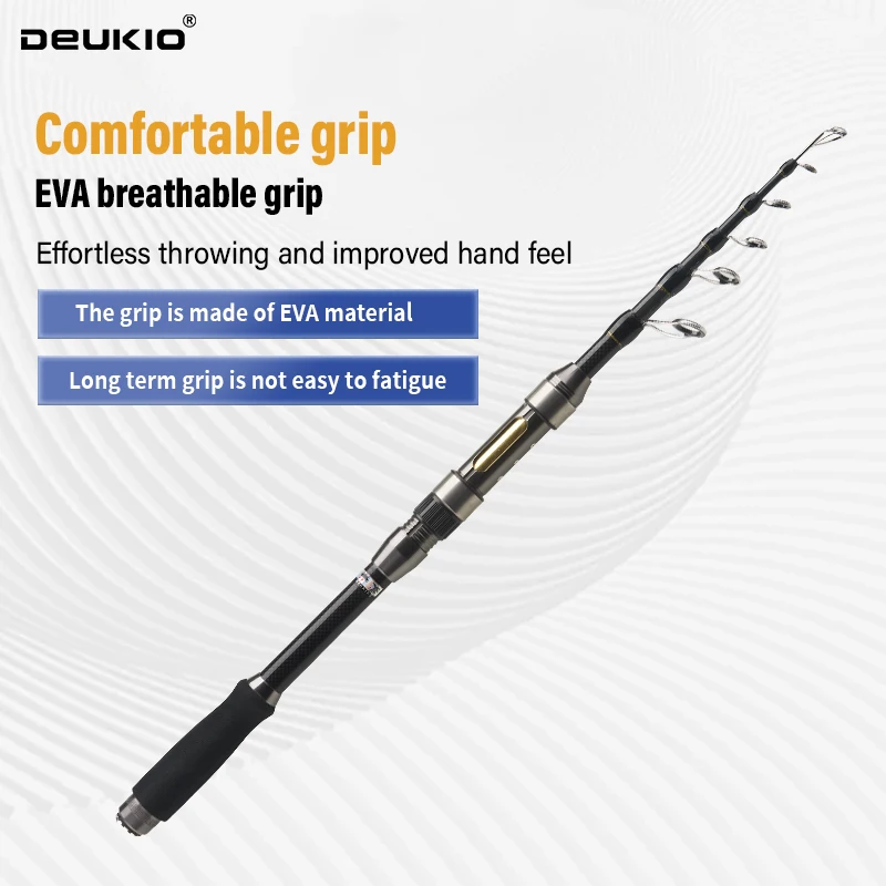 Caña telescópica fibra carbono DEUKIO para pesca en mar - imagen 5
