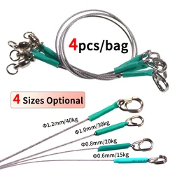 Líder Wire Leader 7×7 Acero Inoxidable con Swivel y Clip