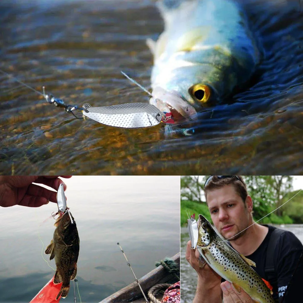 Señuelos metálicos con anzuelo triple para salmón y lubina - imagen 4