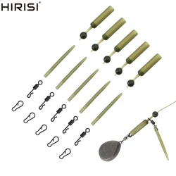 Kit accesorios pesca carpa con mangas amortiguación y clips seguridad