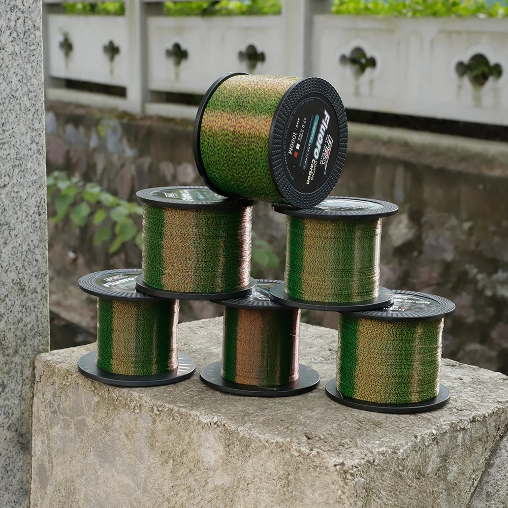 Hilo de pesca FTK de nylon recubierto de fluorocarbono, camuflaje verde - imagen 4