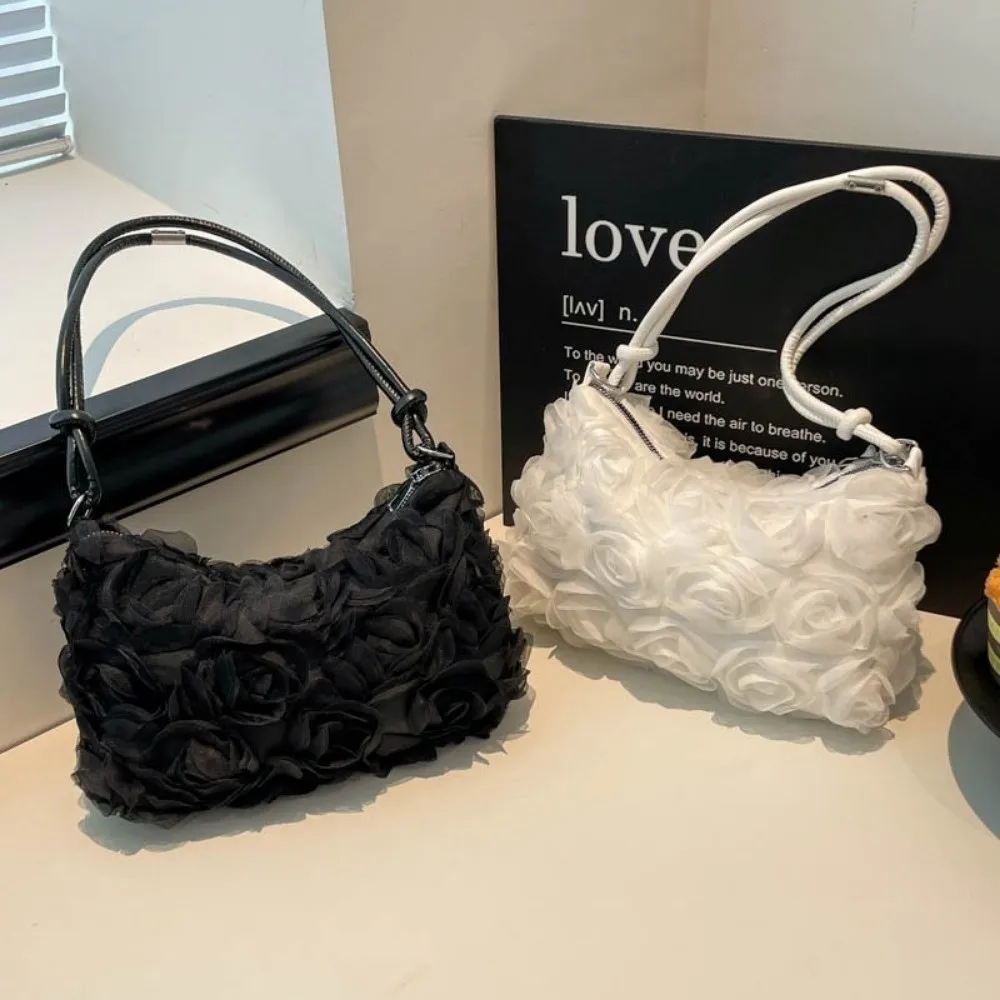 Bolso bandolera de chifón floral con encaje y flores 3D - imagen 4