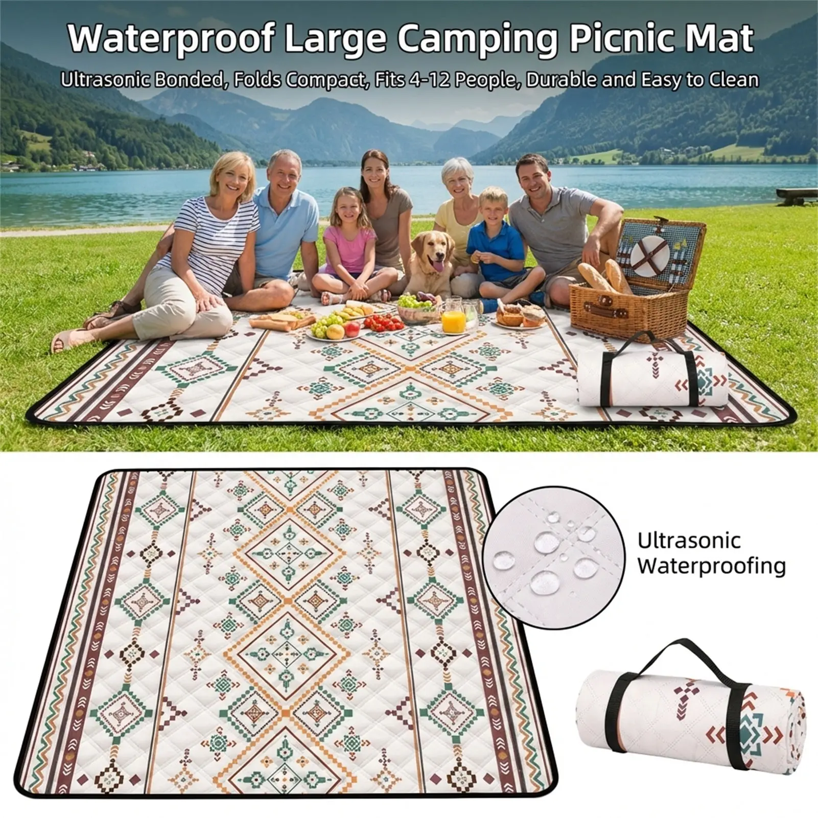 Colchoneta de acampada impermeable plegable de soldadura ultrasónica - imagen 4