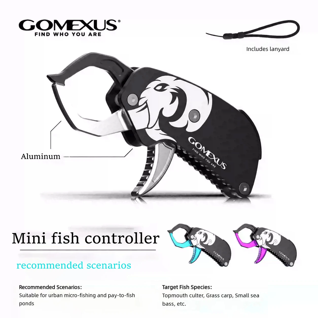 Gomexus Pinza de pesca ligera aluminio compacto y portátil - imagen 5
