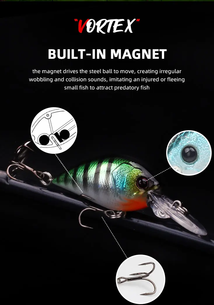 Señuelo tipo wobblers crankbait, apto para jeques de tamaño medio