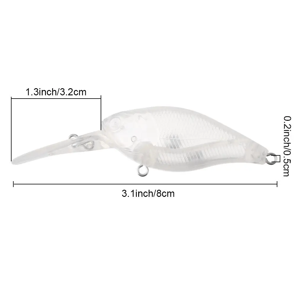 Minnow en blanco sin pintar, estilo crankbait, sin ganchos