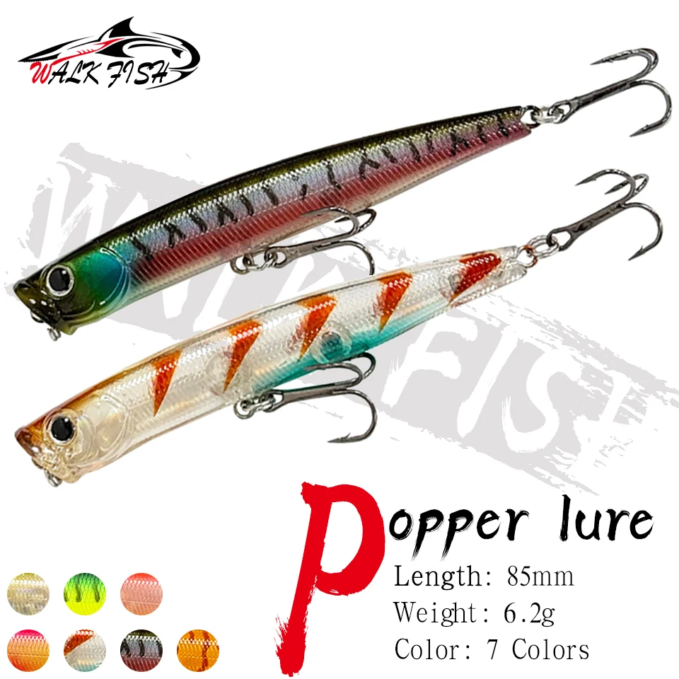 Señuelo popper WALK FISH de superficie para perca y lucio