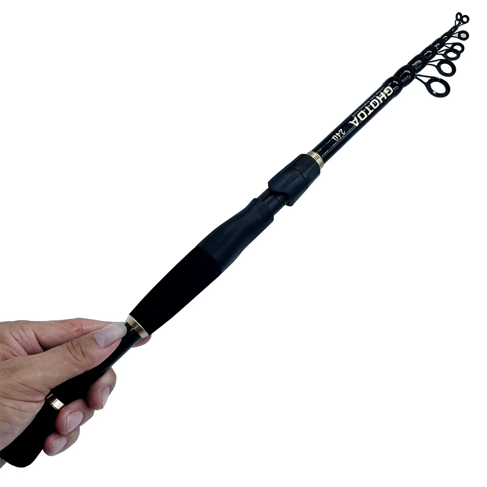 Caña telescópica carbono ultraligera 1,6-2,4 m para señuelos 10-30 g - imagen 3