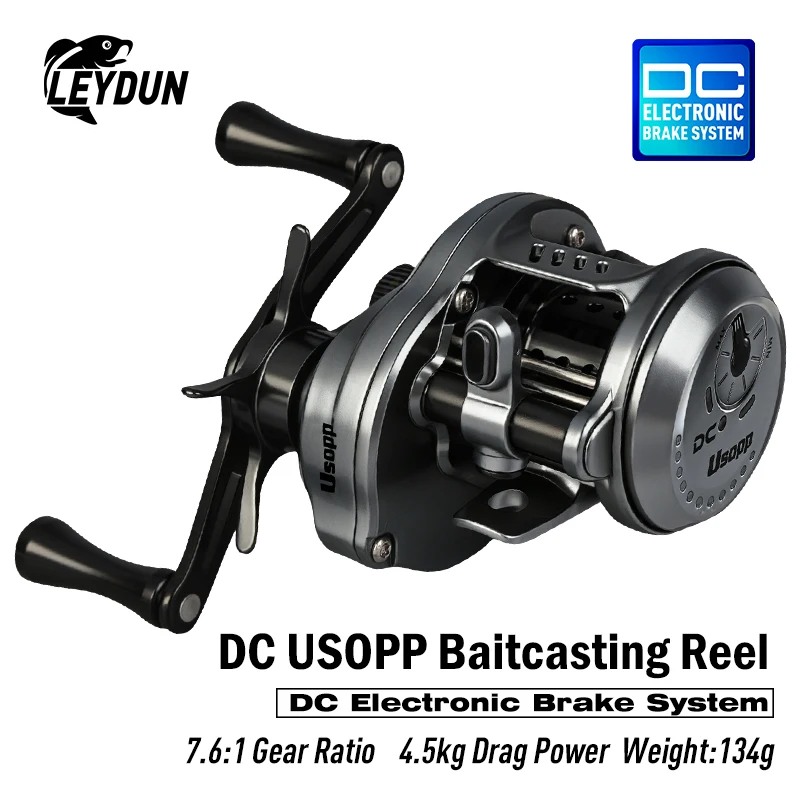 Carrete baitcasting ultraligero LEYDUN DC Usopp para pesca