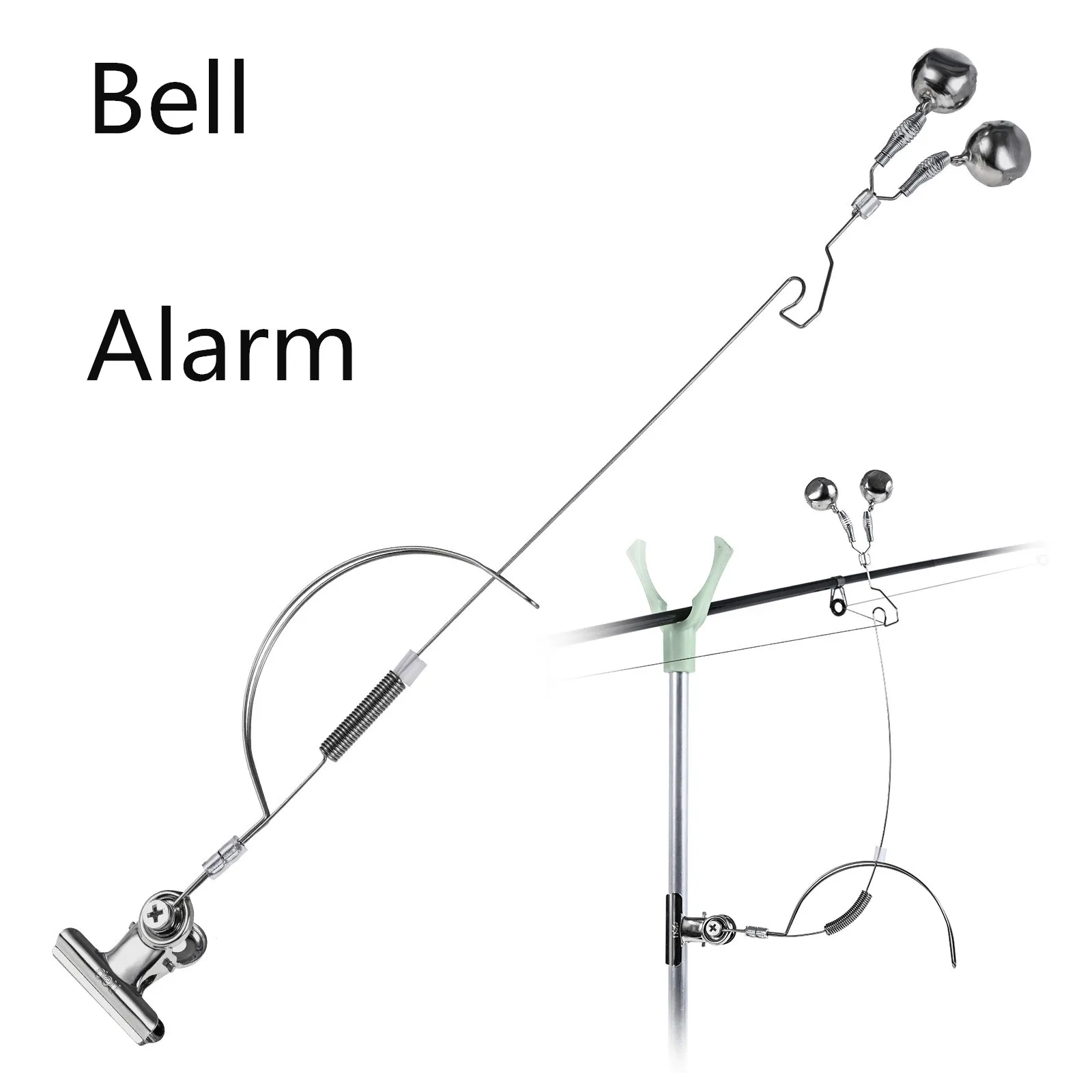 Campana de pesca nocturna inoxidable – Alarma ajustable picadas