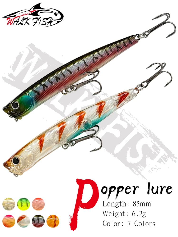 Señuelo popper WALK FISH 85 mm y 6.2 g
