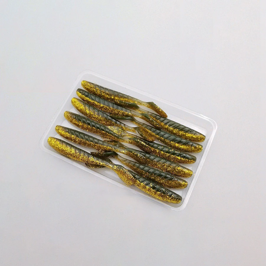 Señuelos suaves con cola de paleta para lubina – Acción natural - imagen 4