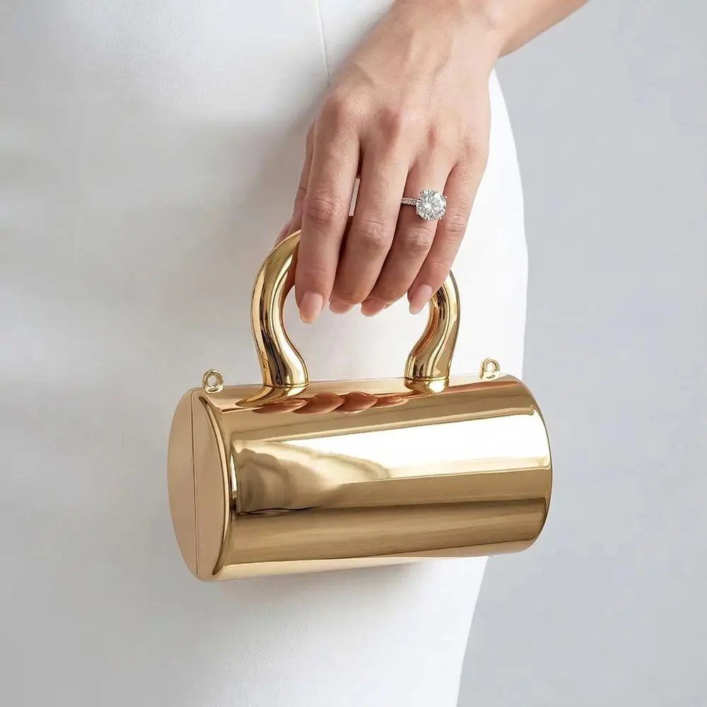 Mini bolso de mano dorado brillante de fiesta para mujer - imagen 5