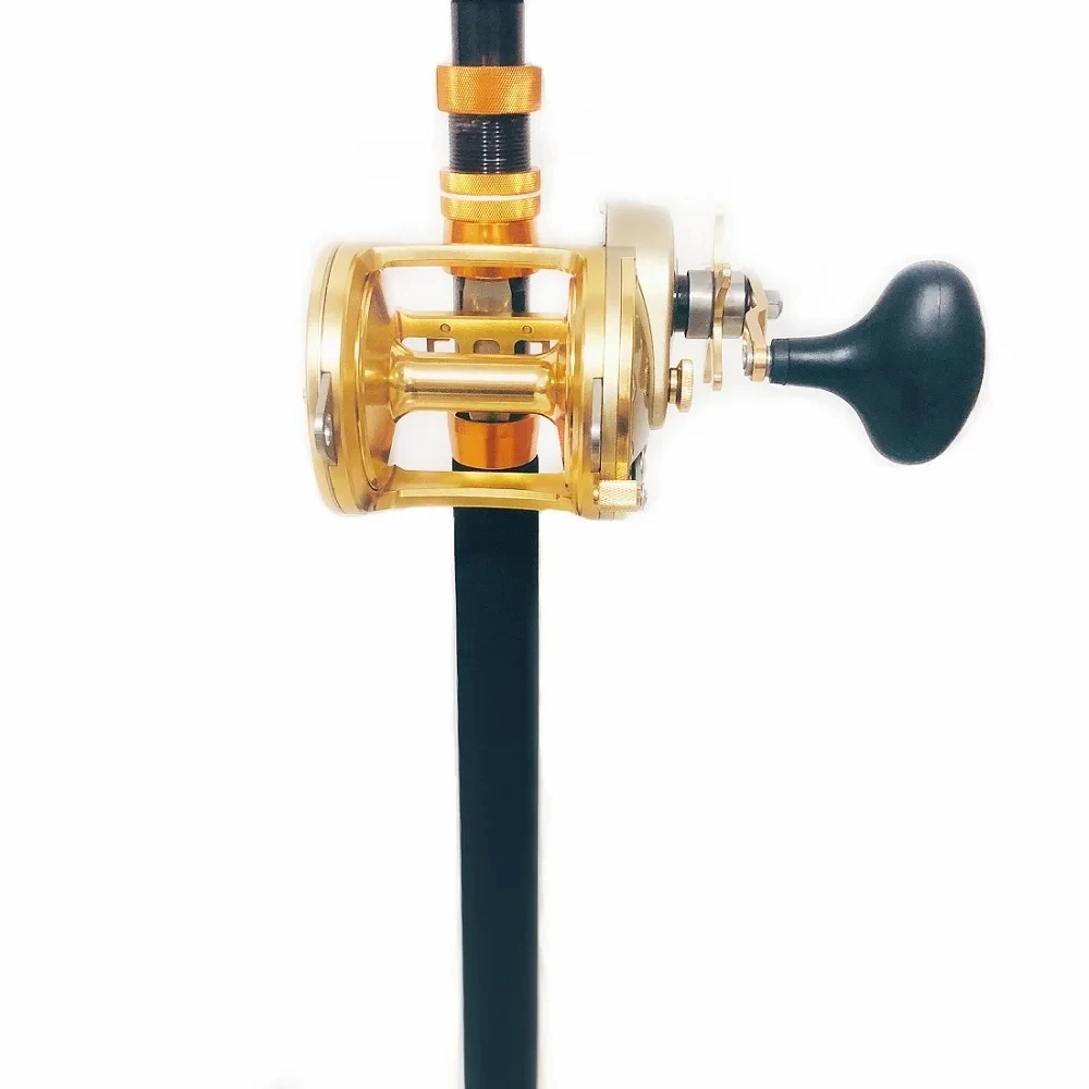 Carrete jigging salada con bobina metal dorada para curricán - imagen 3