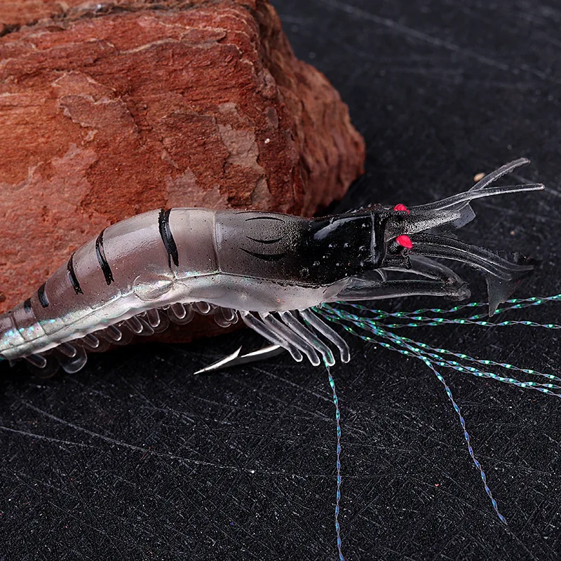 Luminous Soft Shrimp Cebo Realista 7.5cm con Anzuelos - imagen 2