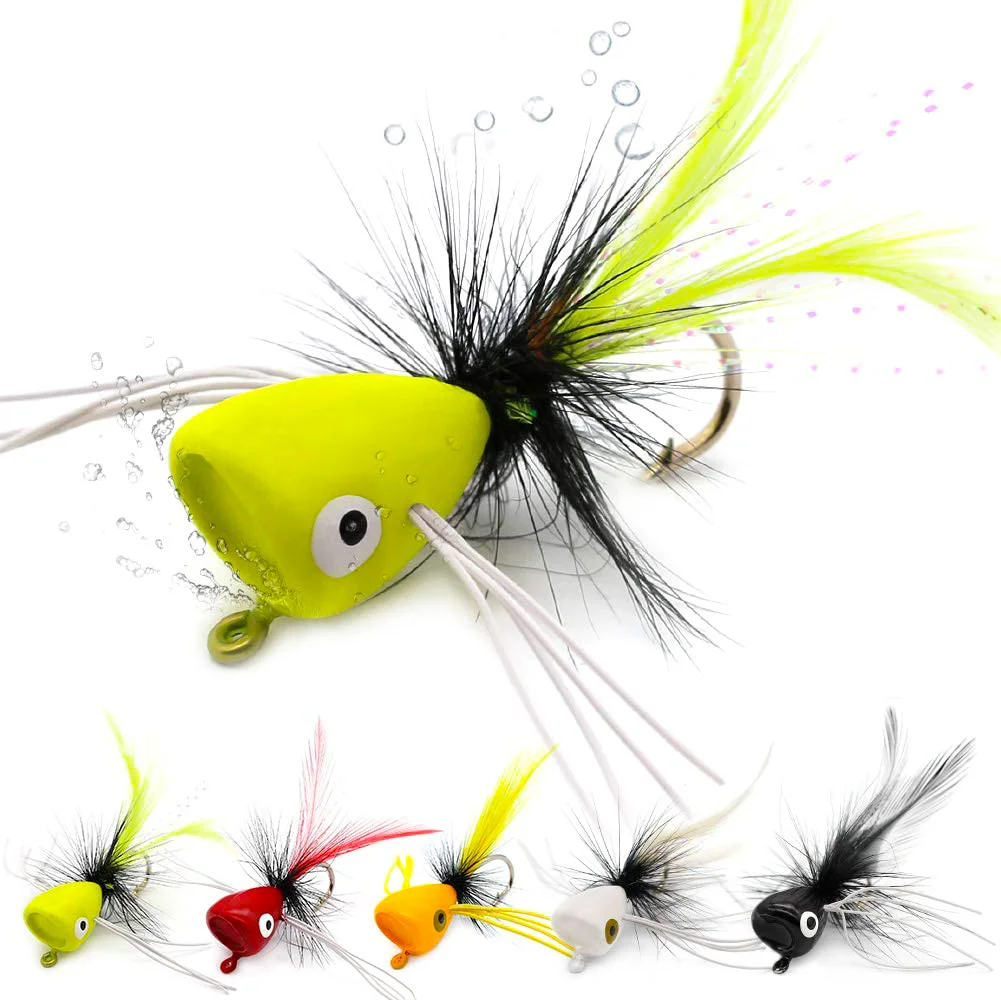Popper de pesca con mosca Topwater – Señuelo para lubina y trucha - imagen 3