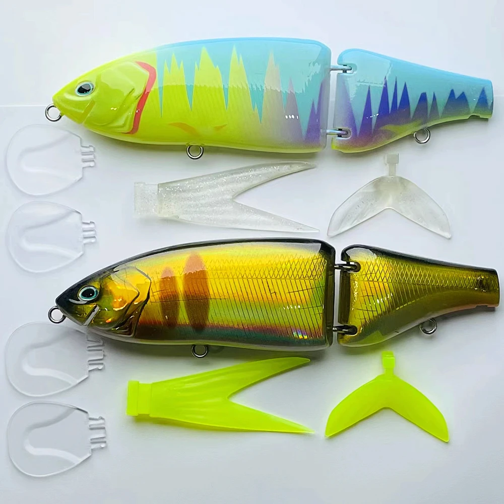 Swimbait flotante articulado shad de cuerpo duro para lucio y bass