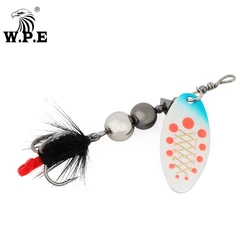 W.P.E Cuchara giratoria latón – Anzuelo triple cebo duro lubina 6-